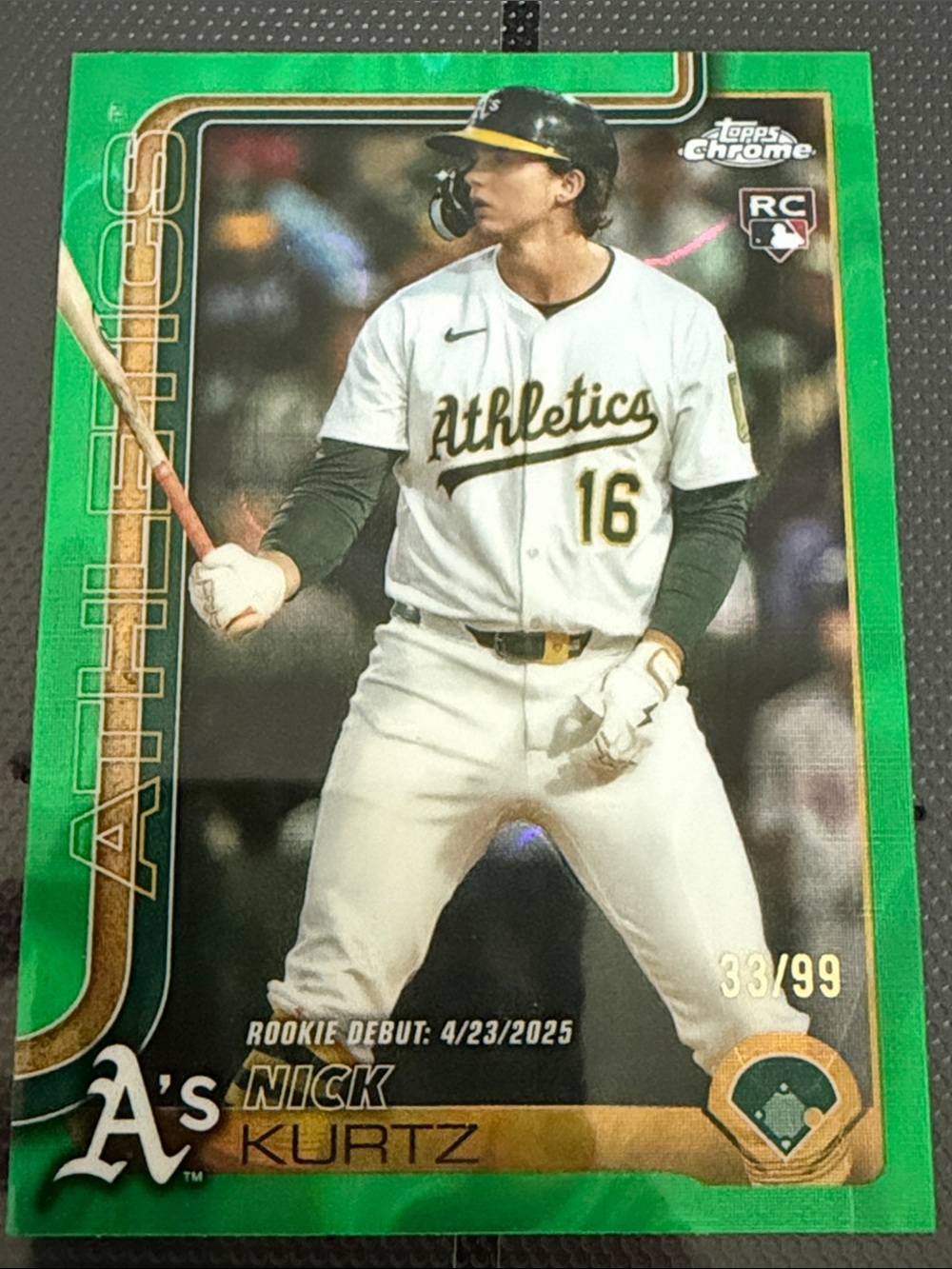 2025 Topps Chrome Update - Nick Kurtz #USC180 - Green Lava /99 COLOR MATCH (RC)